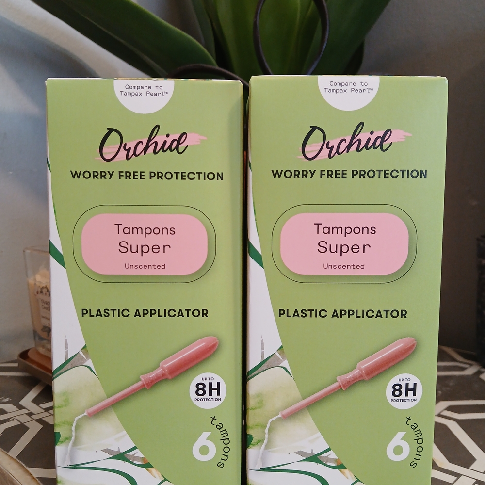 Orchid 2pk Tampons Super Unscented with Plastic Applicator - Pink. Brand New - Picture 1 of 5